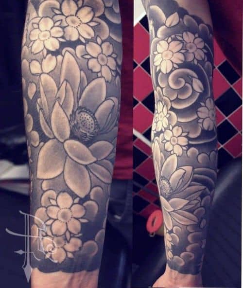 Japanese Cherry Blossom Tattoo Sleeve