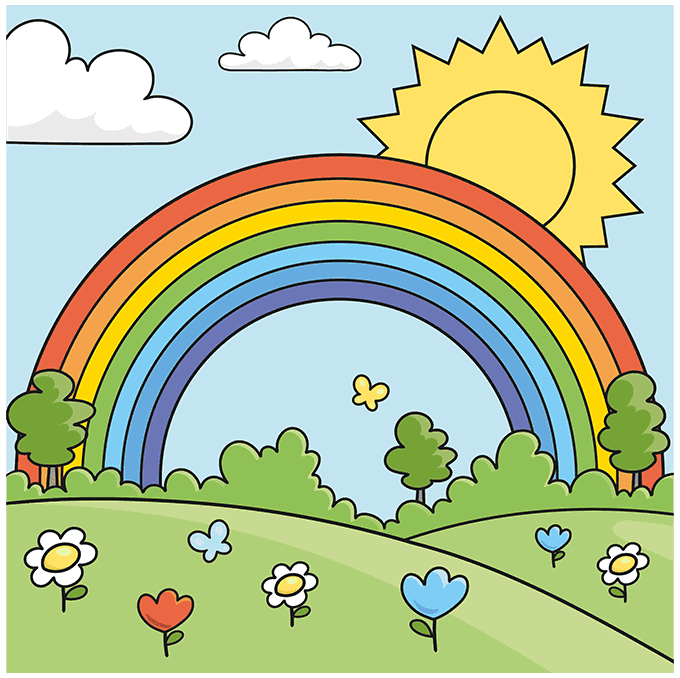 How to Draw a Rainbow for Kids