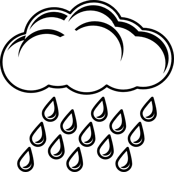 600x595 Cloud With Rain Outline Clip Art