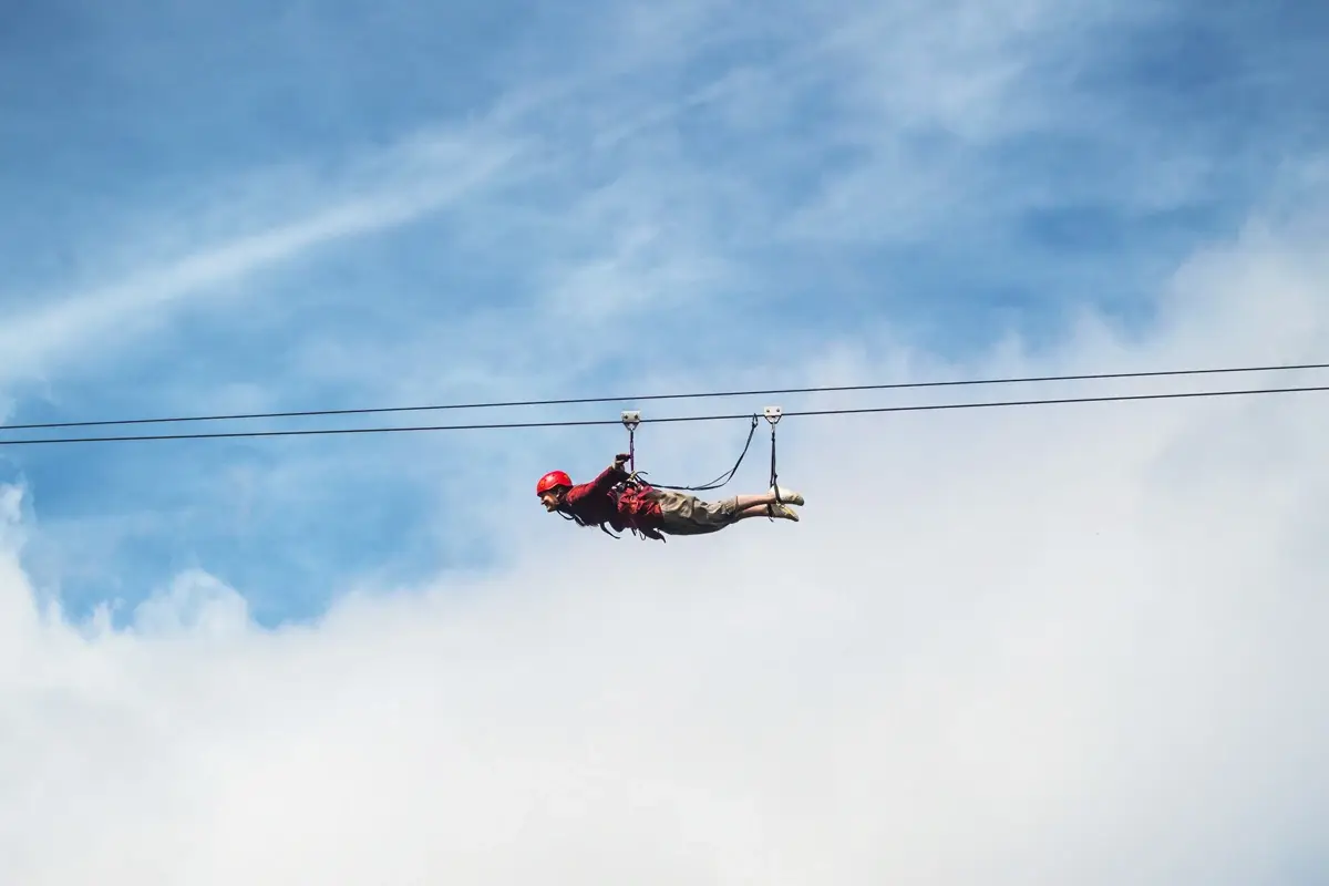 superman zipline at 100 % Aventura in Monteverde, Costa Rica