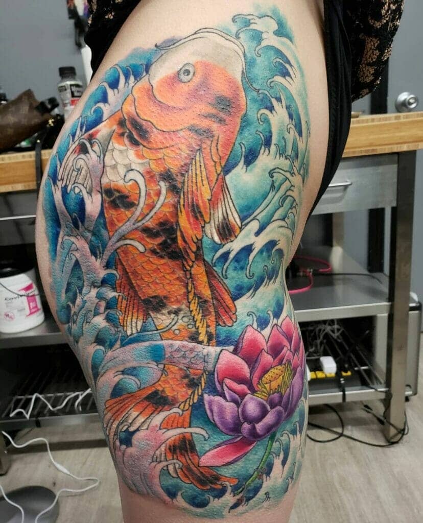 Koi Hip Japanese Tattoo