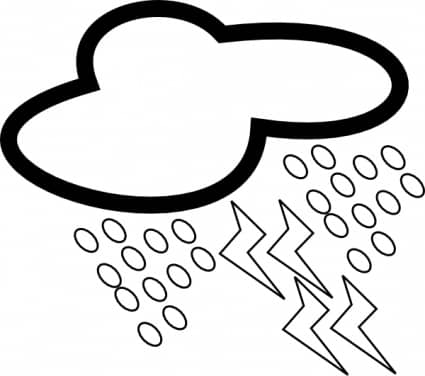 425x376 Icon Cloud Outline Symbol Lightning Weather Storm Thunder Rainning