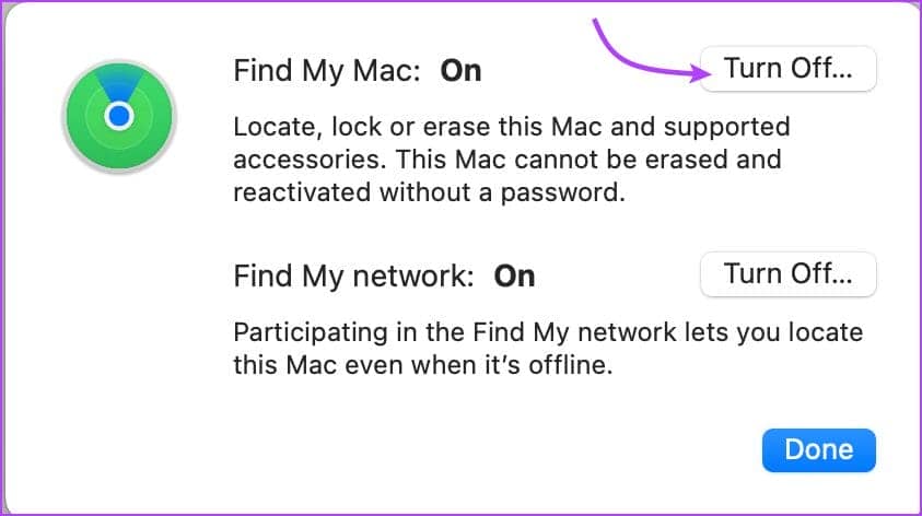 Click Turn Off Find My