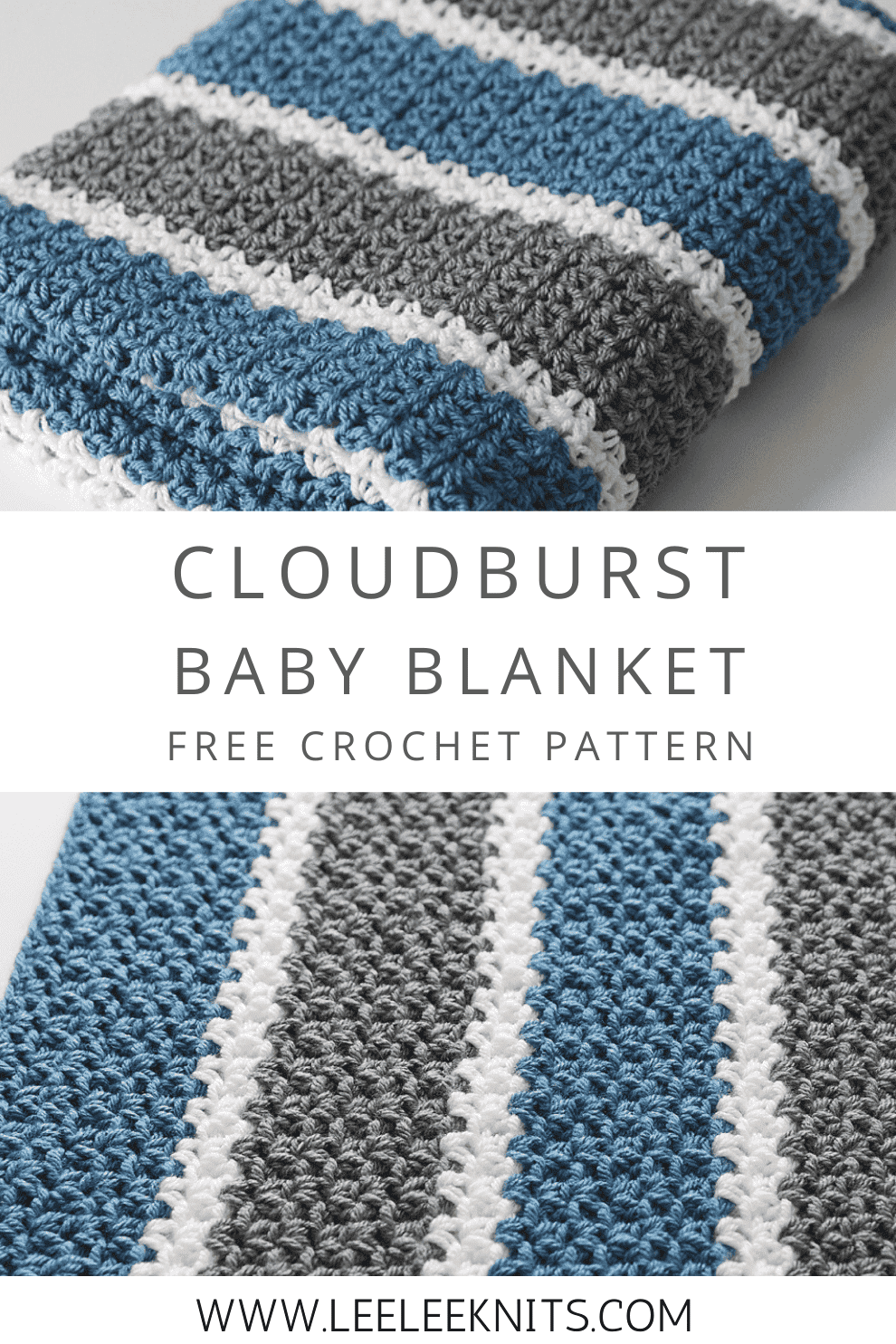 Cloudburst Striped Crochet Baby Blanket Pattern