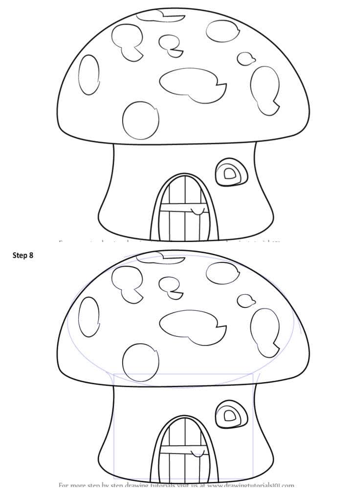 Mushroom House Drawing