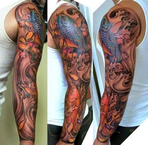 Black And Gray Half Sleeve Tattoos