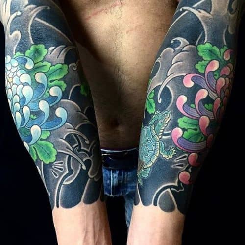 Black And Gray Japanese Tattoo