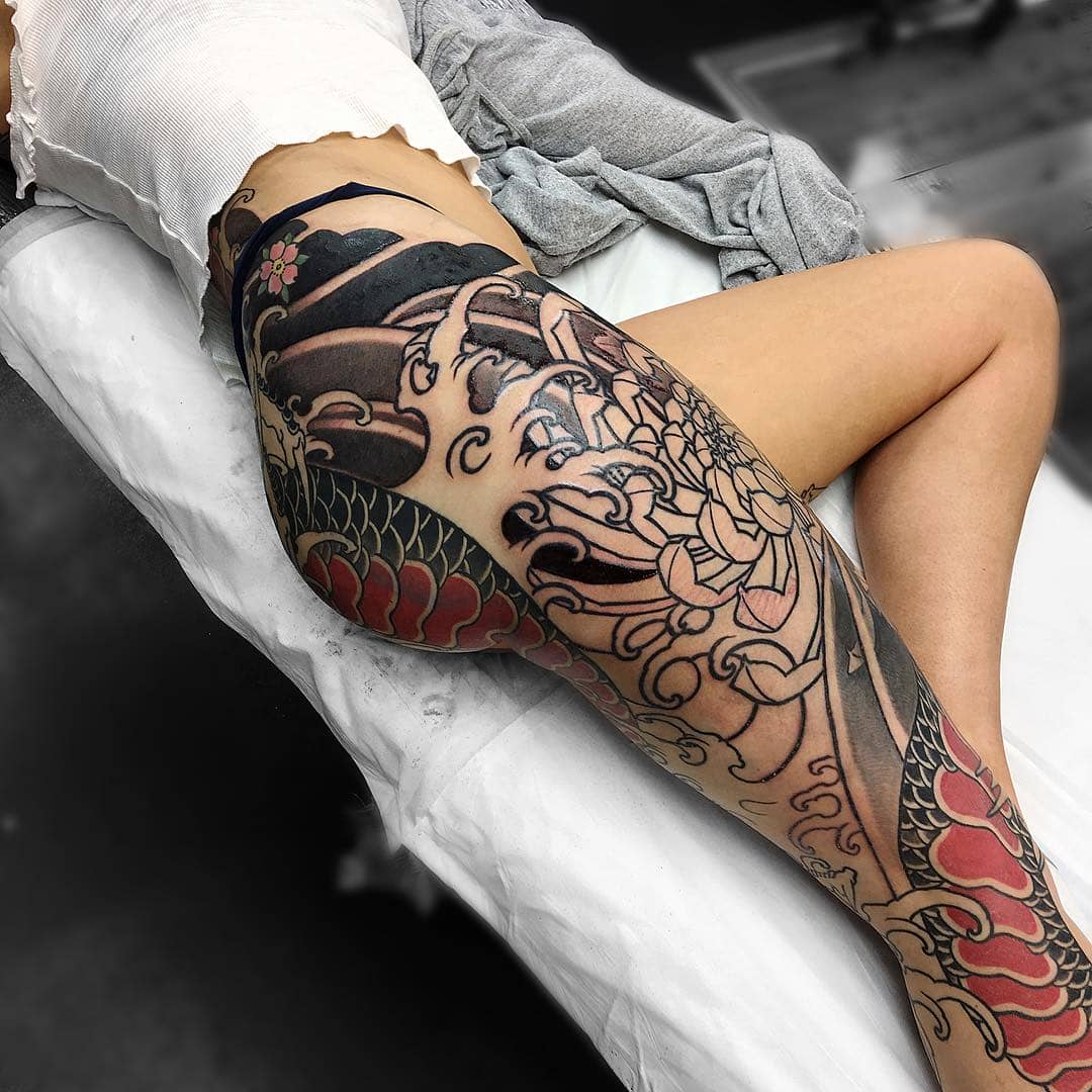 Full Leg Japanese Tattoo