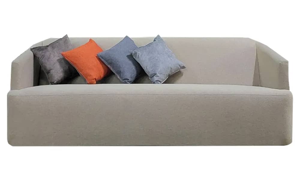 Momo Scandinavian Plain Style 2.5 Seater Linen Fabric Sofa in Grey Malaysia