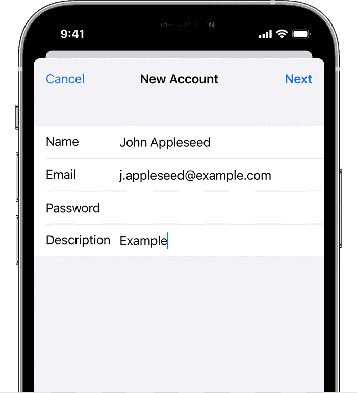 On your iPhone, you will need to enter account details manually if you try to set up an account from a less common email provider.