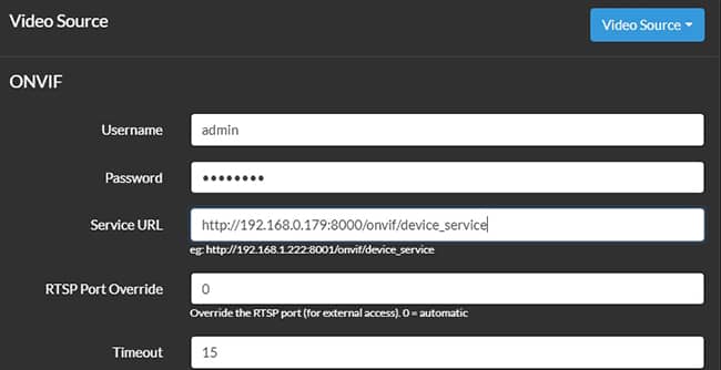 ONVIF source URL