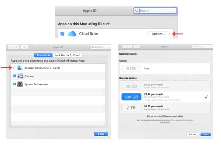 sync desktop and document file to iCloud Drive on a Mac.