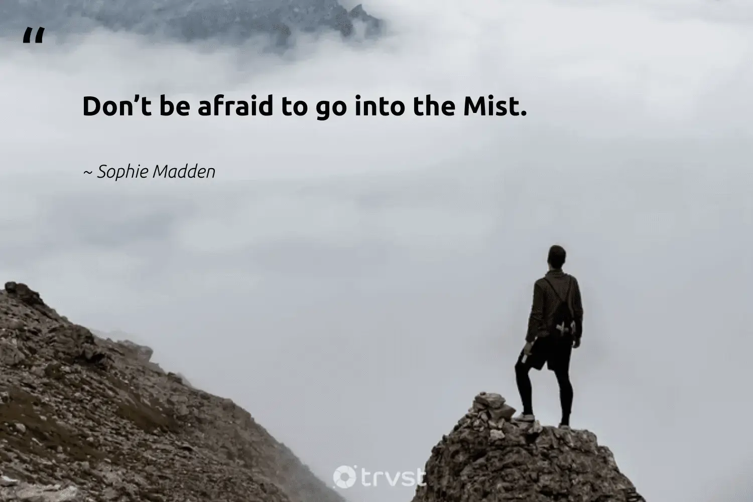 "Don’t be afraid to go into the Mist." -Sophie Madden #trvst #quotes #getoutside #noplanetb #foggy #mist #fogs #foggydays #fog 