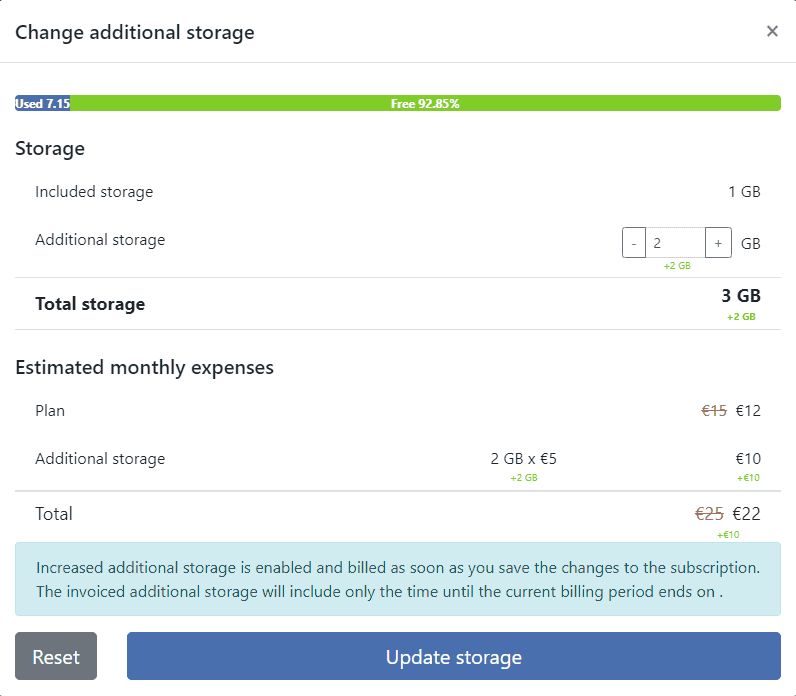 Plans and Additional Storage