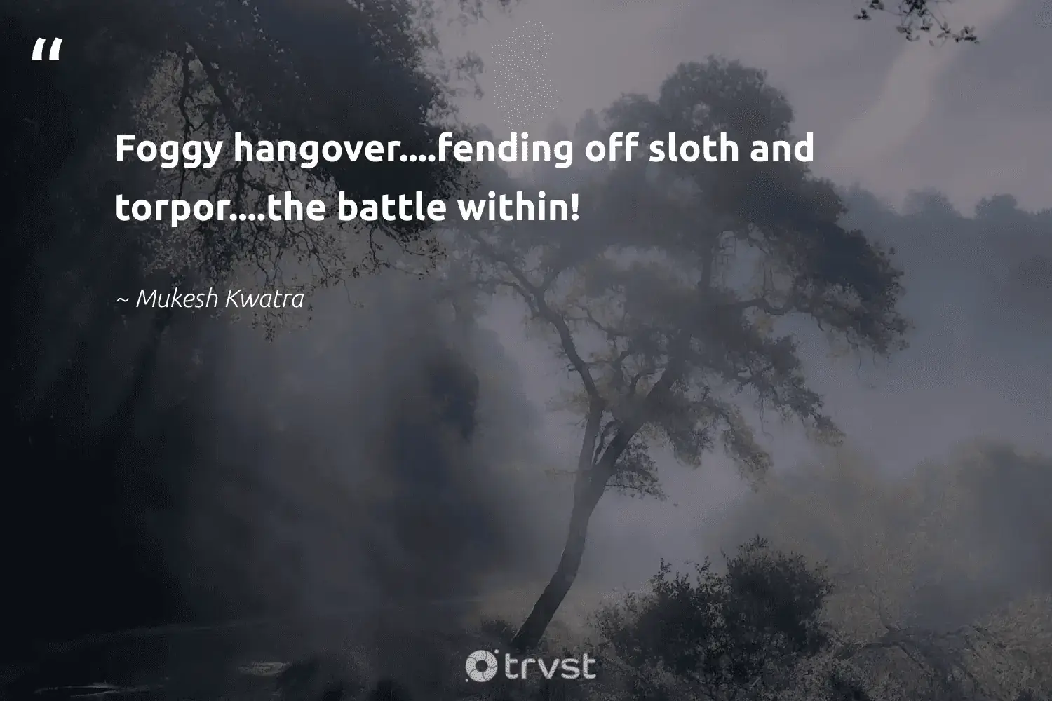 "Foggy hangover....fending off sloth and torpor....the battle within!" -Mukesh Kwatra #trvst #quotes #getoutside #noplanetb #fog #foggy #fogs #mist #foggydays 