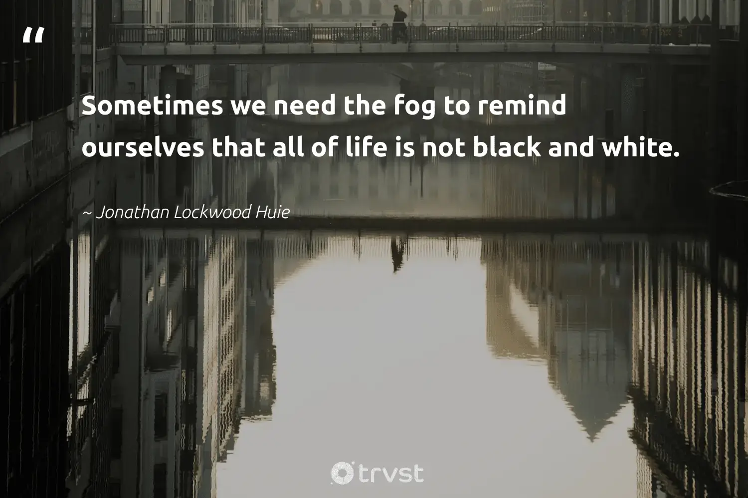 "Sometimes we need the fog to remind ourselves that all of life is not black and white." -Jonathan Lockwood Huie #trvst #quotes #savetheplanet #gogreen #foggydays #life #fog #mist #foggy 