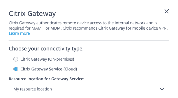 NetScaler Gateway configuration screen