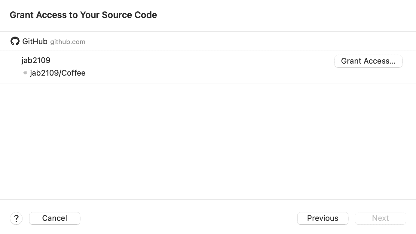 Xcode grant access to source code