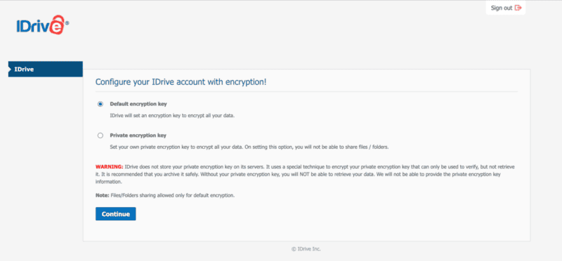 idrive private encryption