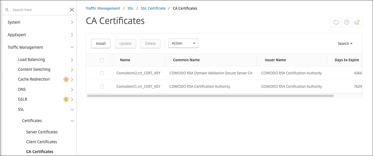 NetScaler Gateway configuration screen