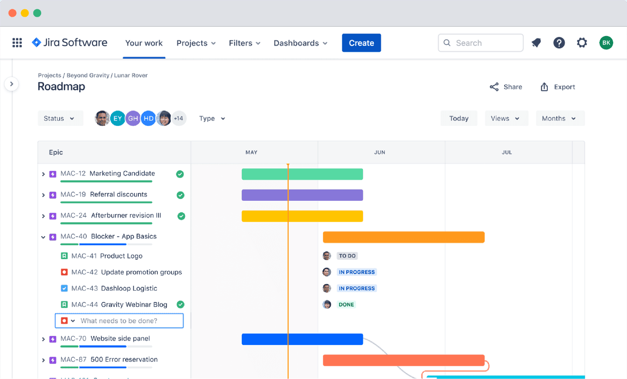 Jira roadmaps