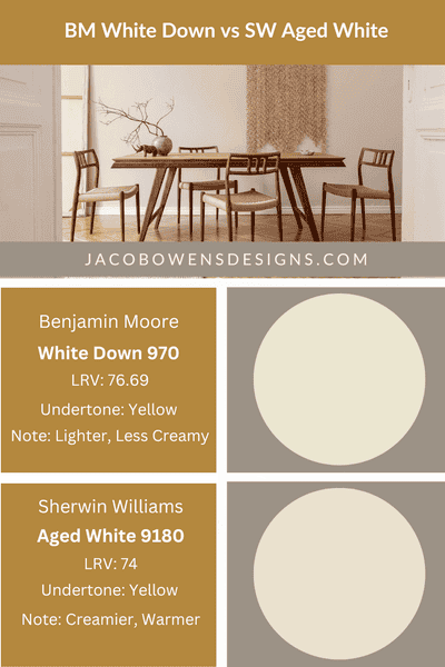 Benjamin Moore White Down vs Sherwin Williams Aged White