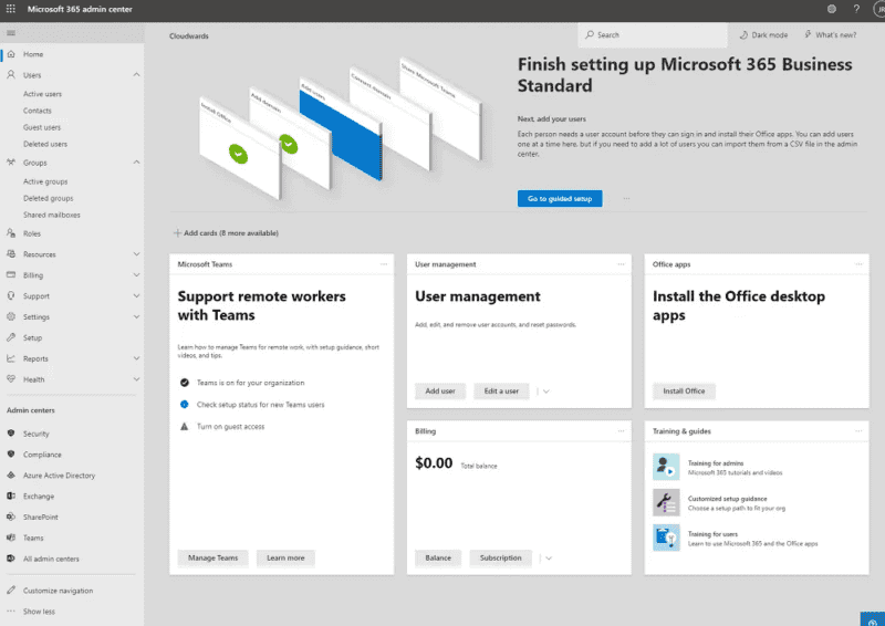 onedrive business admin console