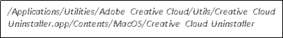 Folder For Executable File Location For Adobe CC Uninstallation