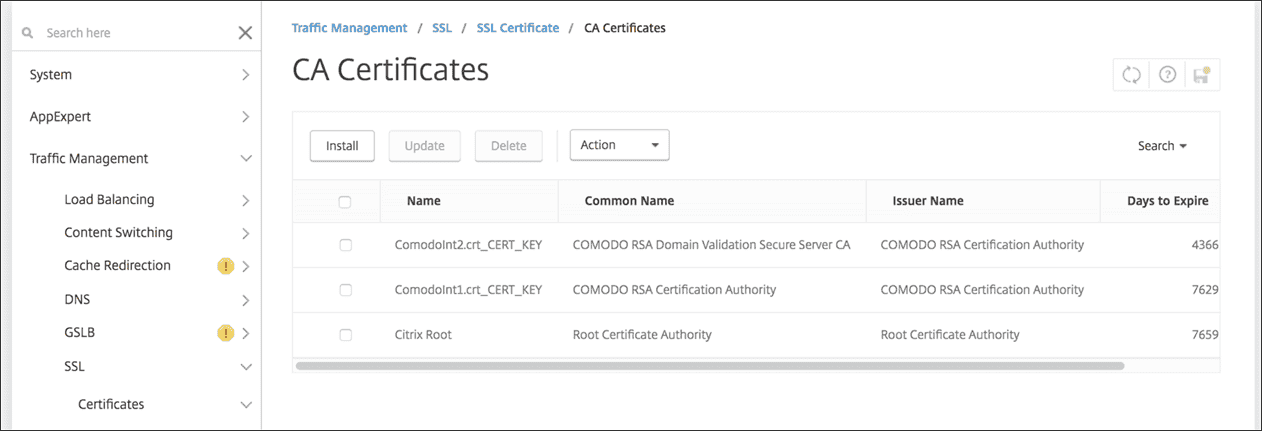 NetScaler Gateway configuration screen