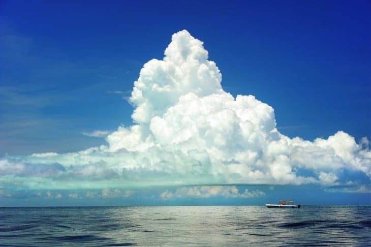 Towering cumulus clouds