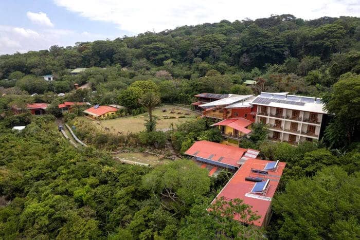 arial view of hotel grounds