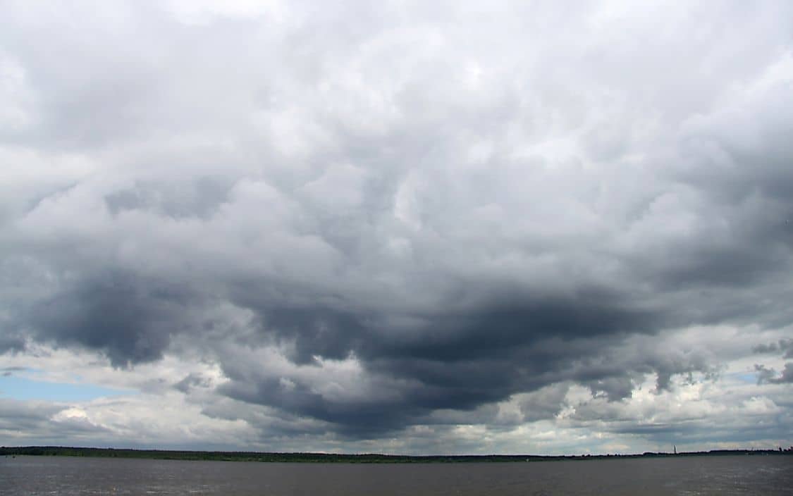 Nimbostratus clouds are dark at the bottom and light near the top. 