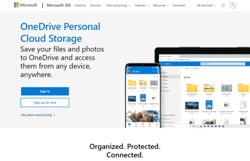 onedrive homepage