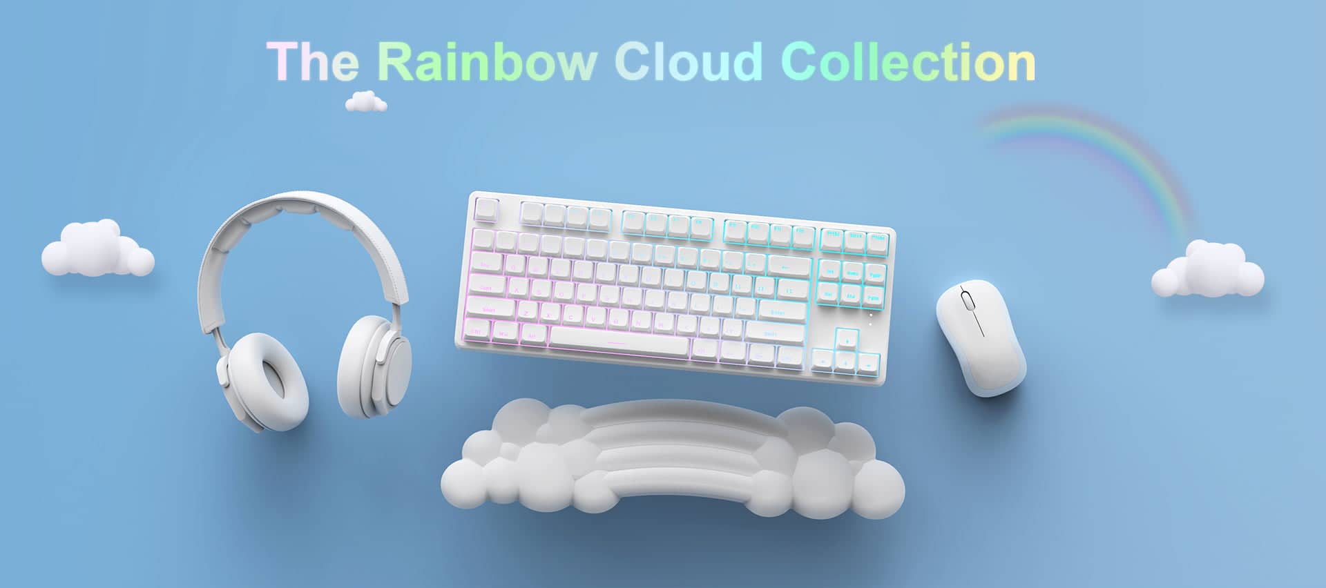 PIWIJOY Cloud Pad Keyboard Wrist Rest Soft Memory Foam