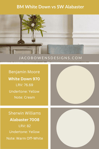 Benjamin Moore White Down vs Sherwin Williams Alabaster