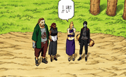 Choji, Ino Sai and Karui waiting their sons