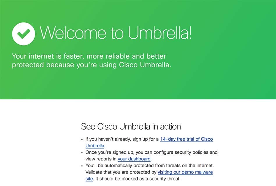 Point Your DNS to Cisco Umbrella