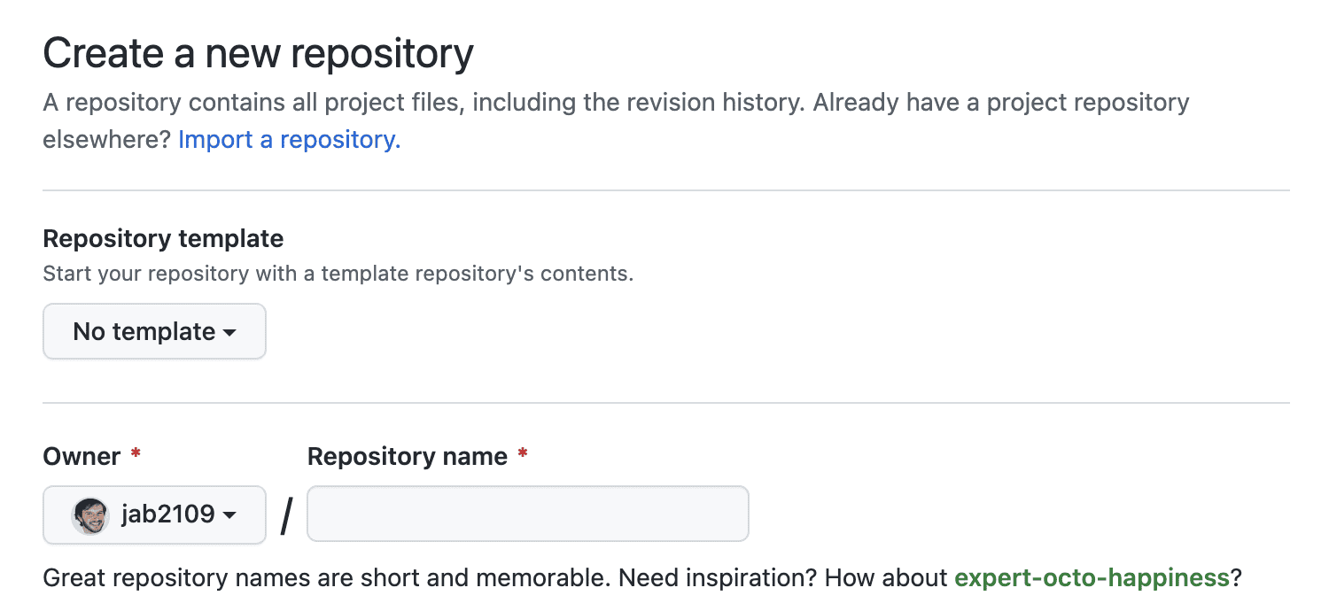 Create a new repository on GitHub