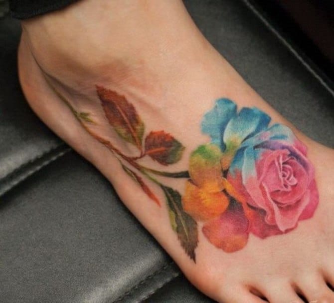 Rainbow Rose Tattoo Designs