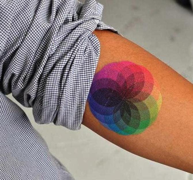 Rainbow Watercolor Tattoo