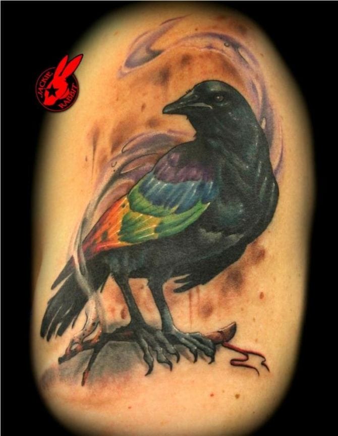 Rainbow Bird Tattoo