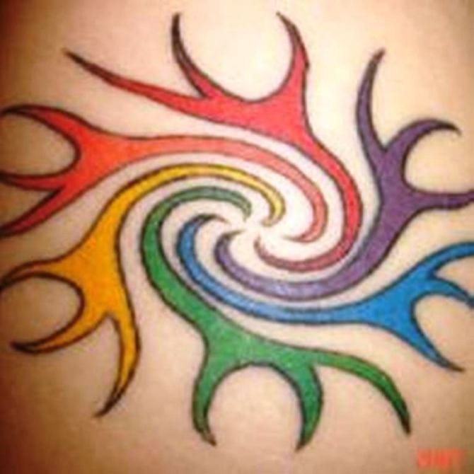 Rainbow Sun tattoo