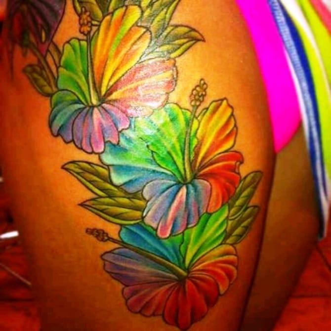 Rainbow Flower tattoo