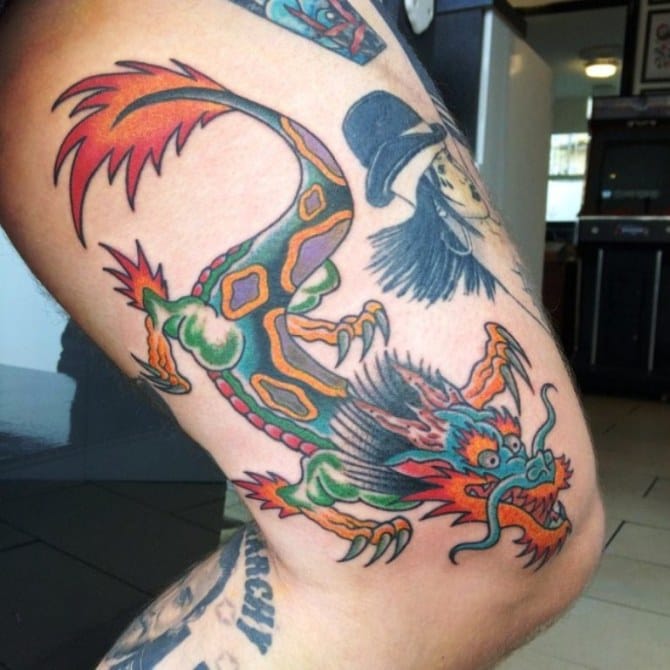 Rainbow Dragon Tattoo