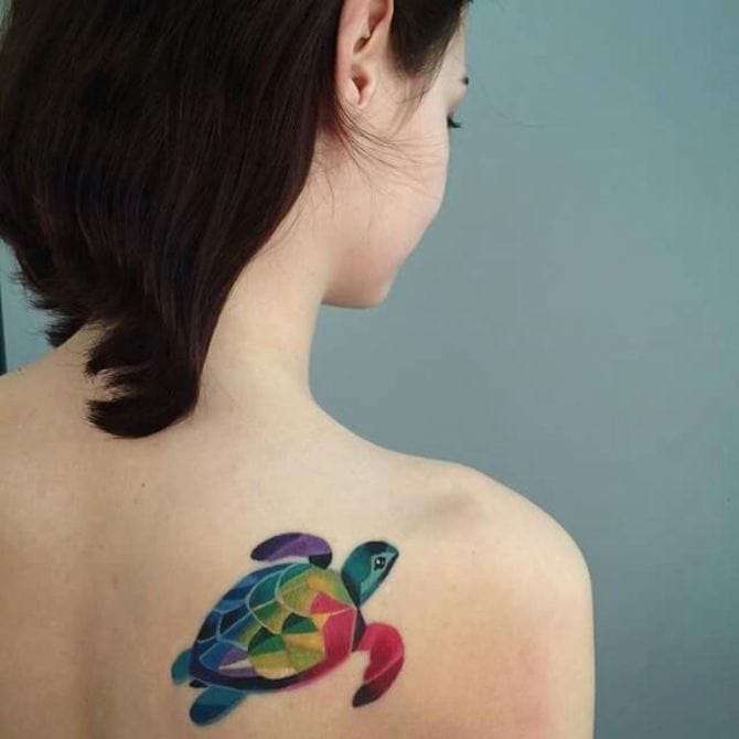 Rainbow Turtle Tattoo