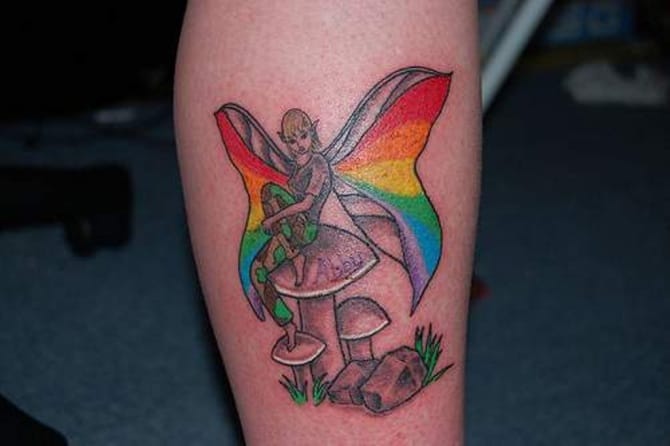 Rainbow Wings Tattoo