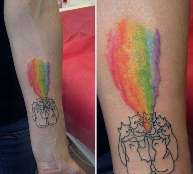 Watercolor Rainbow Tattoo