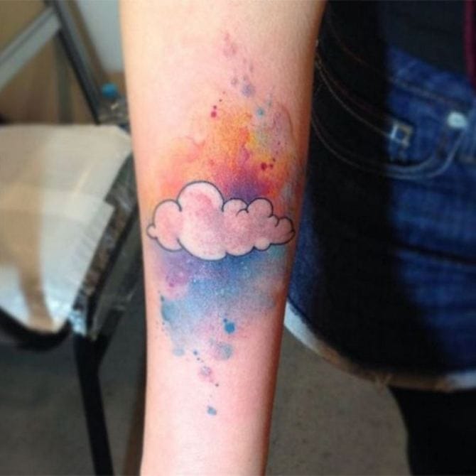 Rainbow Cloud Tattoo