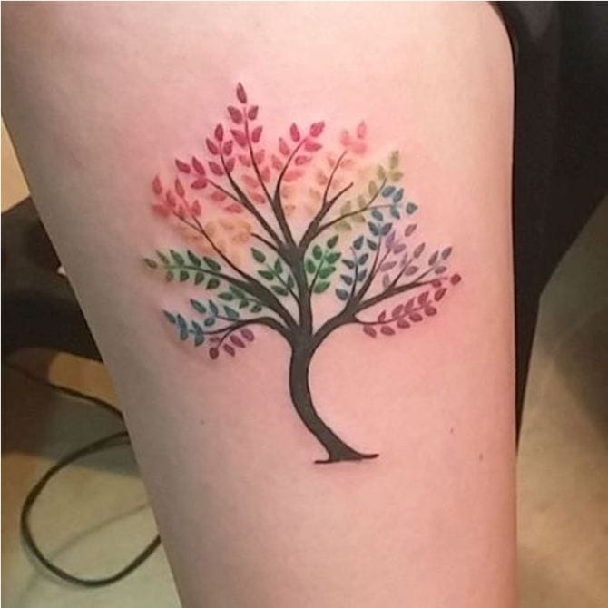 Rainbow Tree Tattoo