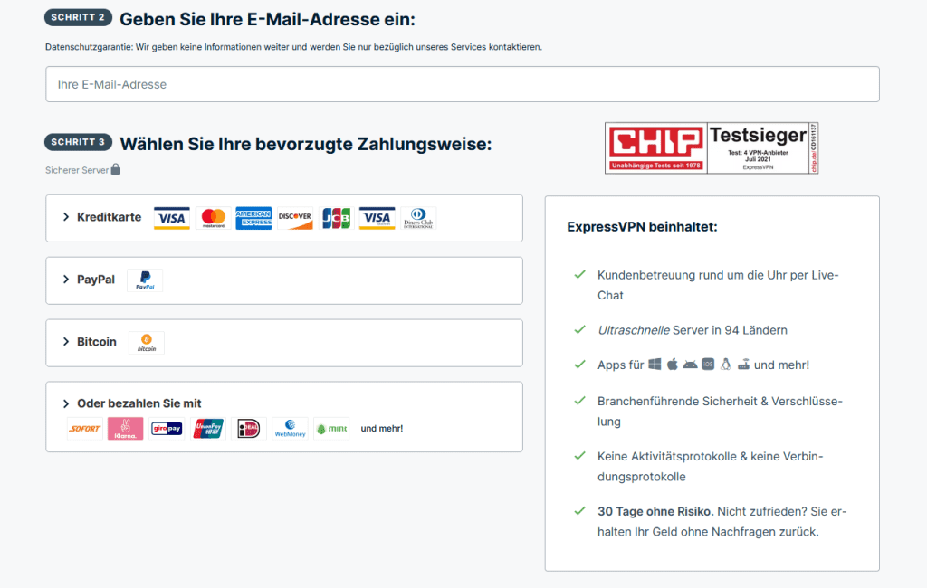 expressvpn registrierung